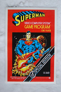 Superman Video Game Promotional Poster Atari 2600 1980s 