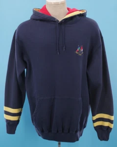 Vintage 80s Navy & Yellow Ralph Lauren Pull Over Hoodie Gr. M 1980s 1988 Flag Logo - Bild 1 von 15