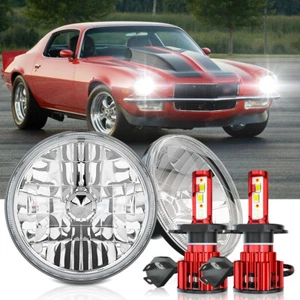 for Chevy Camaro 1970-1981 Pair 7" inch Round LED Headlights Hi/Lo Sealed Beam - Bild 1 von 18