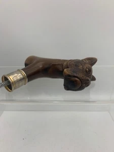 Schön detaillierter Vintage Dogge Hundekopf Gehstock Topper Griff - Bild 1 von 11