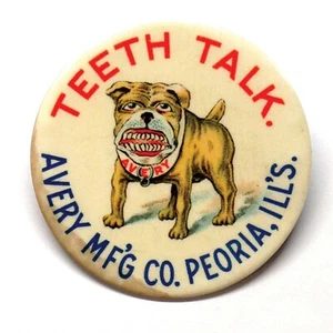Avery MFG Teeth Talk Peoria Illinois Advertising Pocket Mirror Vintage Style - Picture 1 of 2