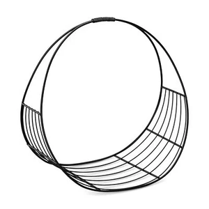 Cesta Porta Legna Camino - Cesto Portalegna in Ferro Battuto 49x30,5x50,5cm - Foto 1 di 5