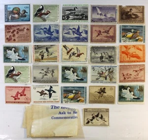 Vintage Lot Of (26) Migratory Bird Stamps All Original ALL Early RARE LOOK!! - Picture 1 of 15