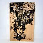 Holzbrennkunst The Mind of Tim Burton Wandhängend 12,5 Zoll x 8 Zoll