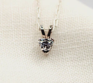 Heart Cut Cubic Zirconia Sterling Silver Pendant Necklace by SmithSilver - Picture 1 of 11