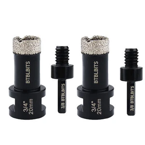2pcs 3/4 Diamond Drilling Core Bit Porcelain Tile Marble Grinder Hole Saw Cutter - Picture 1 of 9