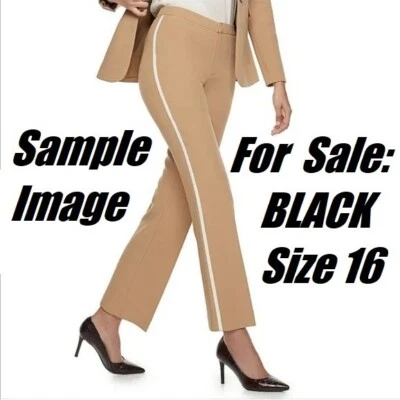 Pantalones negros Nine West para dama talla 16 Kick Flair tiro alto 73 % poliéster 23 % rayón 4 % velocidad Foto 1 de 4