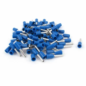 100Pcs Wire Crimp Connector Insulated Ferrule Pin Cord End Terminal AWG18 Blue - Picture 1 of 4