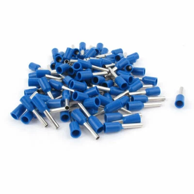100Pcs Wire Crimp Connector Insulated Ferrule Pin Cord End Terminal AWG18 Blue - Image 1 of 4