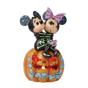 Figura Disney Jim Shore 2025 Mickey & Minnie Scared Skelletons LU 6016596 - Imagen 1 de 6