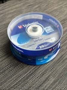New Verbatim BD-R LTH Type Recordable 20 pack Blu-ray Discs Sealed - Picture 1 of 2