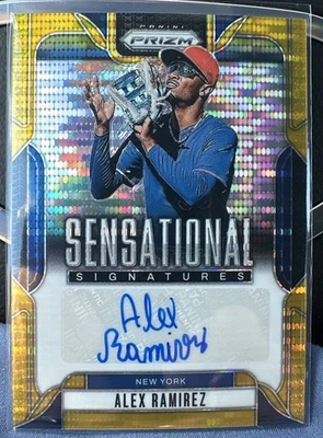 Alex Ramirez Mets Sensational Signatures Auto Gold Pulsar 2/10 2025 Panini Prizm - Image 1 of 3