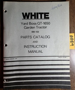 White Yard Boss GT-1650 990-103 Garden Tractor Operator's & Parts Manual 1/78 - Picture 1 of 15