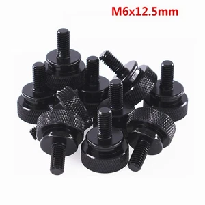 M6x12.5mm Knurled Thumb Screws Black Aluminum Alloy Hand Grip Knob Bolt High Typ - Picture 1 of 5