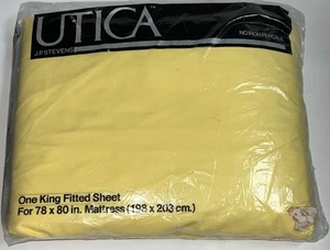 Neu Utica J. P. Stevens Yellow King Spannbettlaken kein Eisen Perkal 1977 USA - Bild 1 von 3