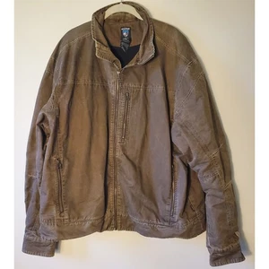 Chaqueta Kuhl Para Hombres XXL Cremallera Completa De Colección Pátina Tinte Espresso Marrón Algodón Pesado Usada en Excelente Condición - Imagen 1 de 12