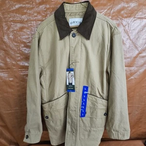 Orvis Classic Canvas Barn Jacket L Quilted Corduroy Collar Tan New With Tags - Picture 1 of 10