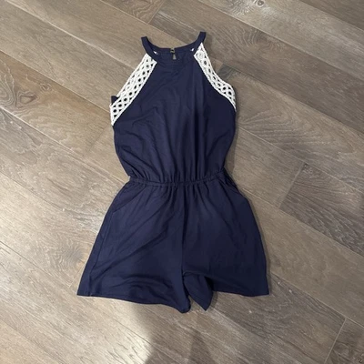 Lilly Pulitzer LaLa Halter Romper XS Navy Women’s XS - Image 1 of 3
