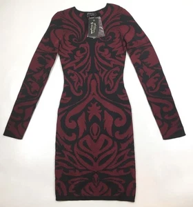 Torn by Ronny Kobo Women Danielle Dress Baroque Pointelle Burgundy Size XS - Picture 1 of 9
