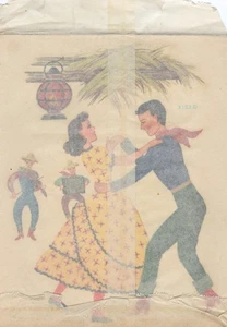 Vintage Meyercord Decal X133-D Western Country couple dancing fiddler according - Picture 1 of 3
