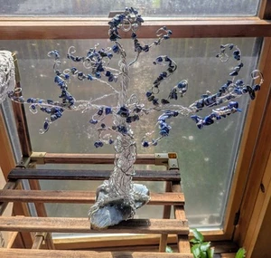 Lapis & Labradorite Gemstone Tree: Wire Art for Protection & Intuition, Reiki - Bild 1 von 11
