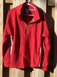 Victoria's Secret Pink Hoodie Red 1/4 Zip Hoodie Size Medium - Picture 1 of 4