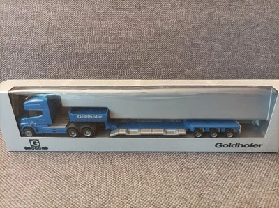 Herpa H0 1:87 in OVP - 277068 Scania Hauber Tieflade-Sattelzug "Goldhofer" - Bild 1 von 4