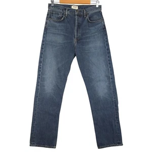 Pantalones de mezclilla AGOLDE tiro alto pierna recta lavado oscuro talla 29 (se adapta a 31) LEER - Imagen 1 de 9