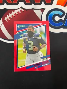 2021 Donruss Football Russell Wilson rote pressefeste Maske Variation Seahawks #28 - Bild 1 von 2