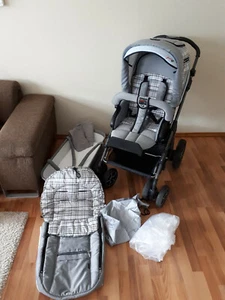 HARTAN Kinderwagen RACER S Silber/ Eisblau Karo - Bild 1 von 11
