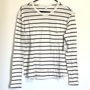 Nuevo con etiquetas Nordstrom bp Marfil y Negro Rayas Manga Larga - Talla: Pequeña - Imagen 1 de 5