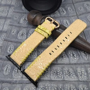 Cinturino orologio in pelle Stingray lucida per Apple Watch misura 42/44/45 mm - Foto 1 di 9