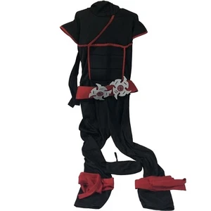 Child Stealth Ninja Costume Large 10-12 Black Red 2 Pieces California Costumes - Picture 1 of 6