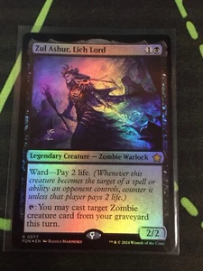 Magic The Gathering Zul Ashur, Lich Lord Foil FDN Raro Comandante Zombi Magic The Gathering - Imagen 1 de 1