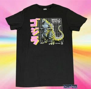 Neu Godzilla Japanese Kanji schwarz Herren Vintage Throwback T-Shirt - Bild 1 von 3