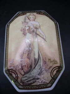 GOEBEL PORCELAIN ARTIS ORBIS "MUCHA" TRIN KET/JEWELRY BOX GERMANY - Bild 1 von 11