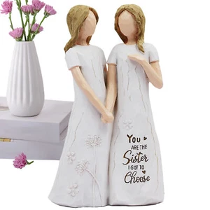 Best Friends Sculpture Decorative Figurine Sister Sculptures Ornament Home Gift - Picture 1 of 6