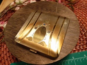 Vintage Dorset Fifth Avenue Compact Art Deco Strass goldfarben - Bild 1 von 6