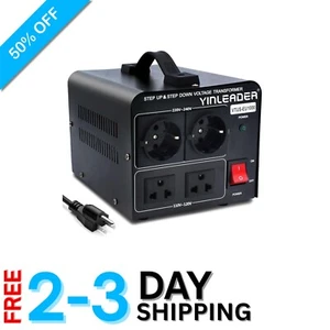 Compact 1000W European Voltage Converter - 110V to 220V with Safety Features - Picture 1 of 8