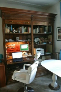 Libreria inglese a rullo in noce fine 800 - Foto 1 di 12