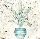 ITALIE milieu du siècle carreau rustique moderne signé plante vintage pierre décoration murale 