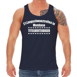Herren Tank Top Muskelshirt Titelverteidiger Mombasa lustige Sprüche sexy Joke - Bild 1 von 5
