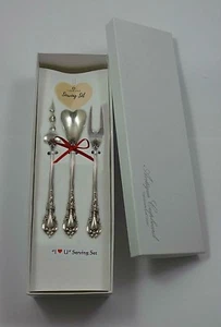 Eloquence by Lunt Sterling Silver "I Love You" Serving Set 3pc Custom Made Gift - Picture 1 of 3