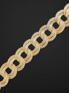 Pulsera Vintage Georges Lenfant Oro Amarillo 18k Texturizado - Imagen 1 de 5