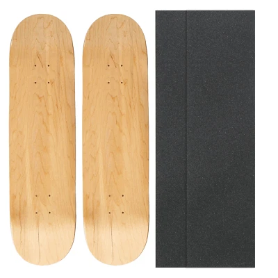 2 Blank Skateboard Decks - 8.5 in - Natural w/Jessup Grip - Image 1 of 4