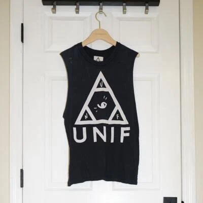 UNIF - Camiseta sin mangas con logotipo en negro blanco / talla XS Foto 1 de 4