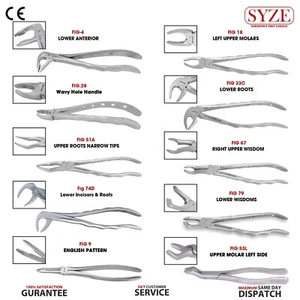 Pinzas quirúrgicas de extracción de dientes superiores e inferiores de raíz utilizadas para extraer dientes CE - Imagen 1 de 33