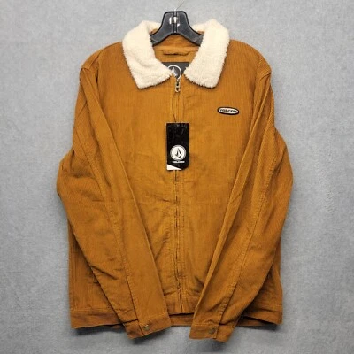Volcom Halecrest Jacket Corduroy Sherpa Collar Mens M Medium Full-Zip Brown $90 - Image 1 of 4