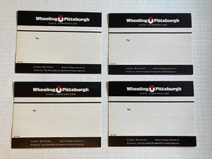 4 Wheeling Pittsburgh Steel Corporation Versandetiketten WV Pitt Ephemera Vintage? - Bild 1 von 6