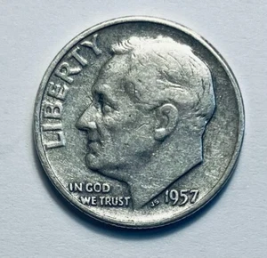 1957 "P" Roosevelt Silver Dime #1 - Picture 1 of 4